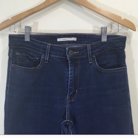 Levis 712 Slim Mid-Rise Fringe Jeans Sz 29 - Picture 4 of 7